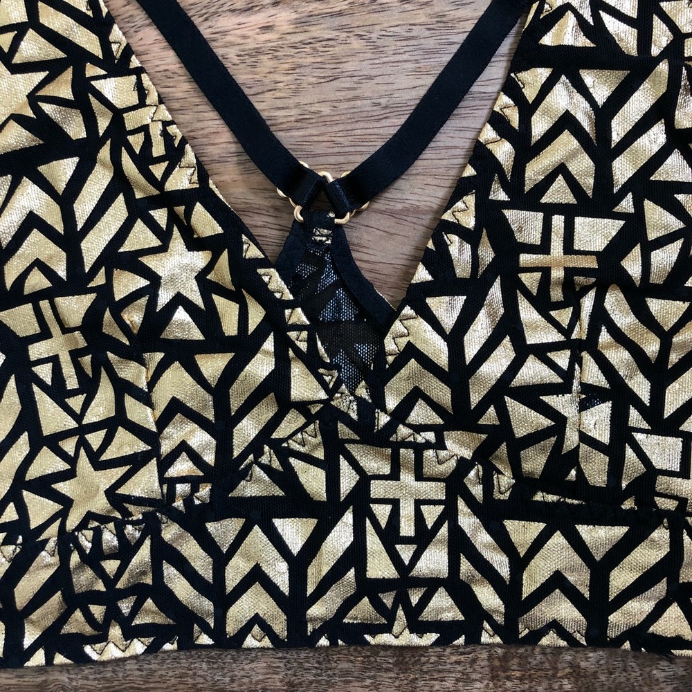 Free People Wonderland black & gold bralette - Picture 3 of 8